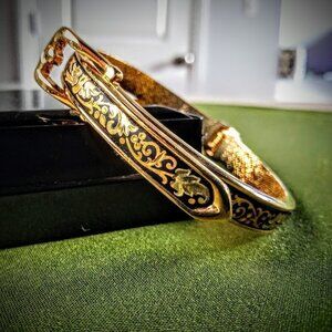 Vintage Damasquinado Adjustable Bangle with Gift Box